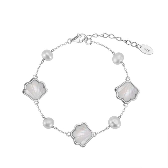 Bratara din argint 925 pentru dama, JW1548, model scoica, placata cu rodiu