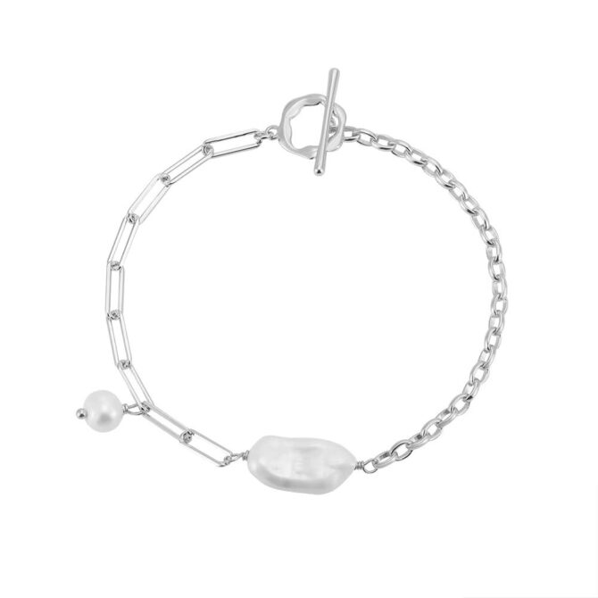Bratara din argint 925 pentru dama, JW1703, model perlute, placata cu rodiu